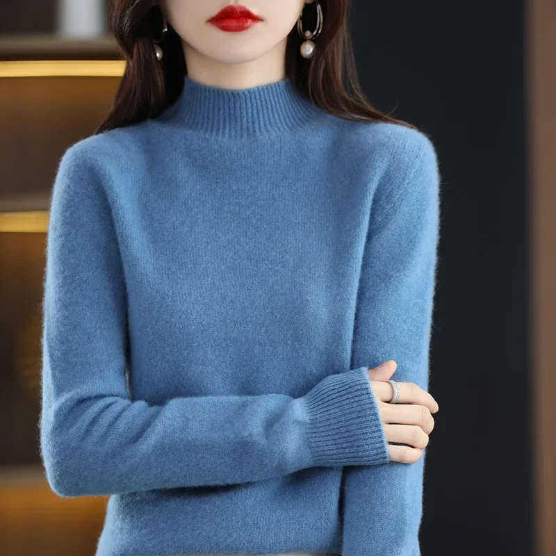 秋冬の女性のセーター韓国のファッション暖かい底シャツハーフハ - Thermal Long John のレビューと価格