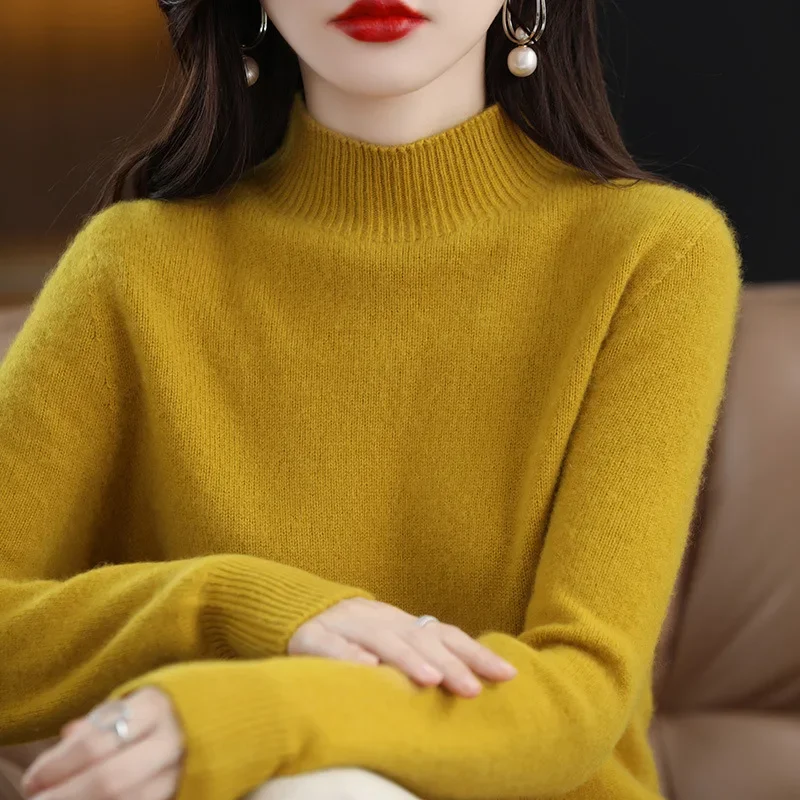 秋冬の女性のセーター韓国のファッション暖かい底シャツハーフハ - Thermal Long John のレビューと価格