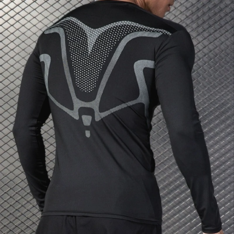 メンズ長袖スポーツTシャツ、タイトフィット、吸汗性、通気性、 - T Shirt Tight Fit のレビューと価格